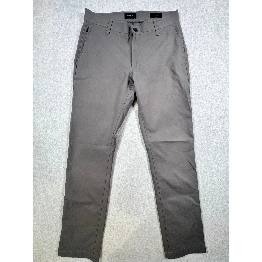 Proof Nomad Pant Straight Fit Grey Technical Stretch Travel Chino Mens 30x32